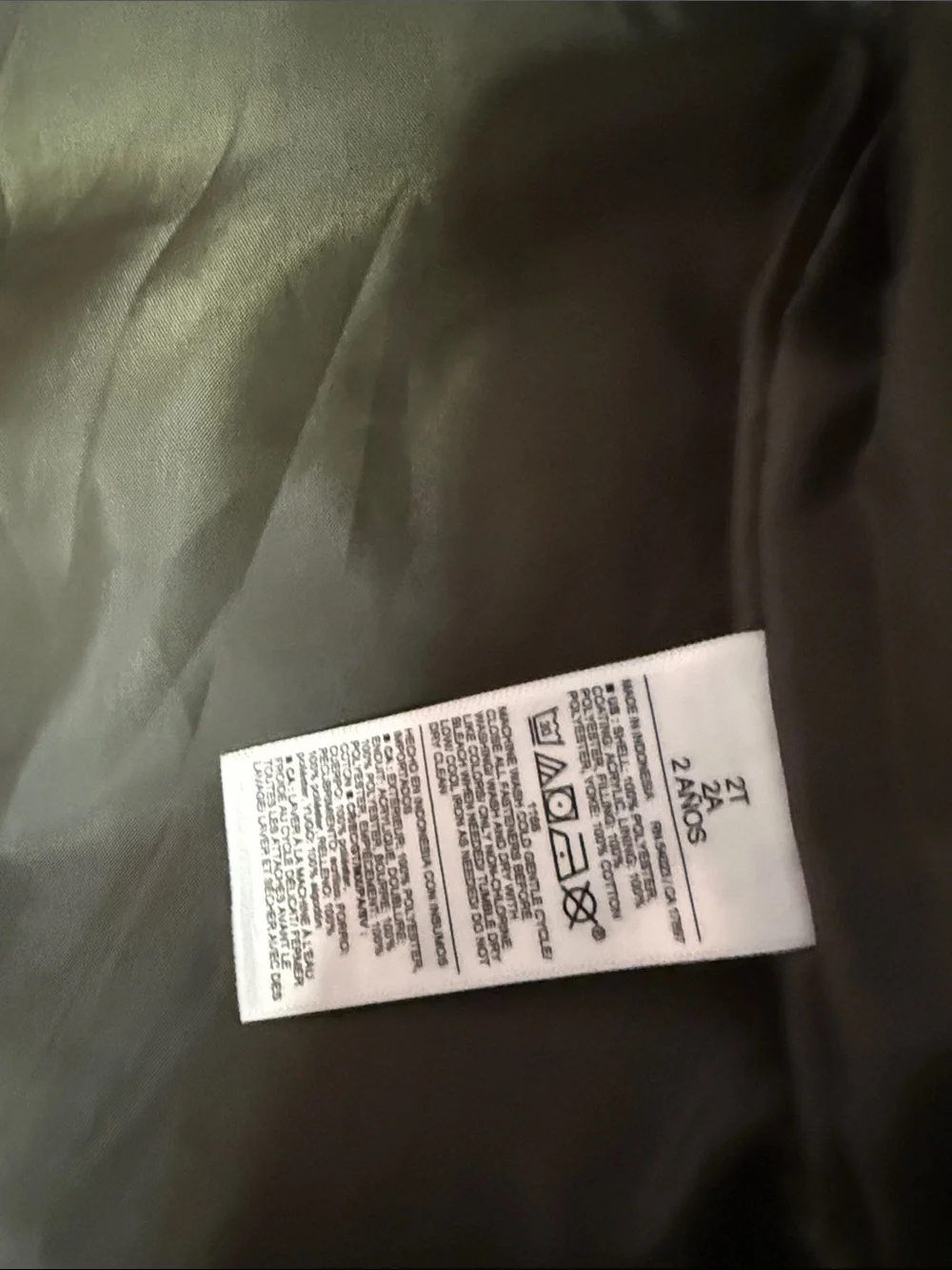 Old Navy Olive Green Puffer Vest with Tan Corduroy Accents